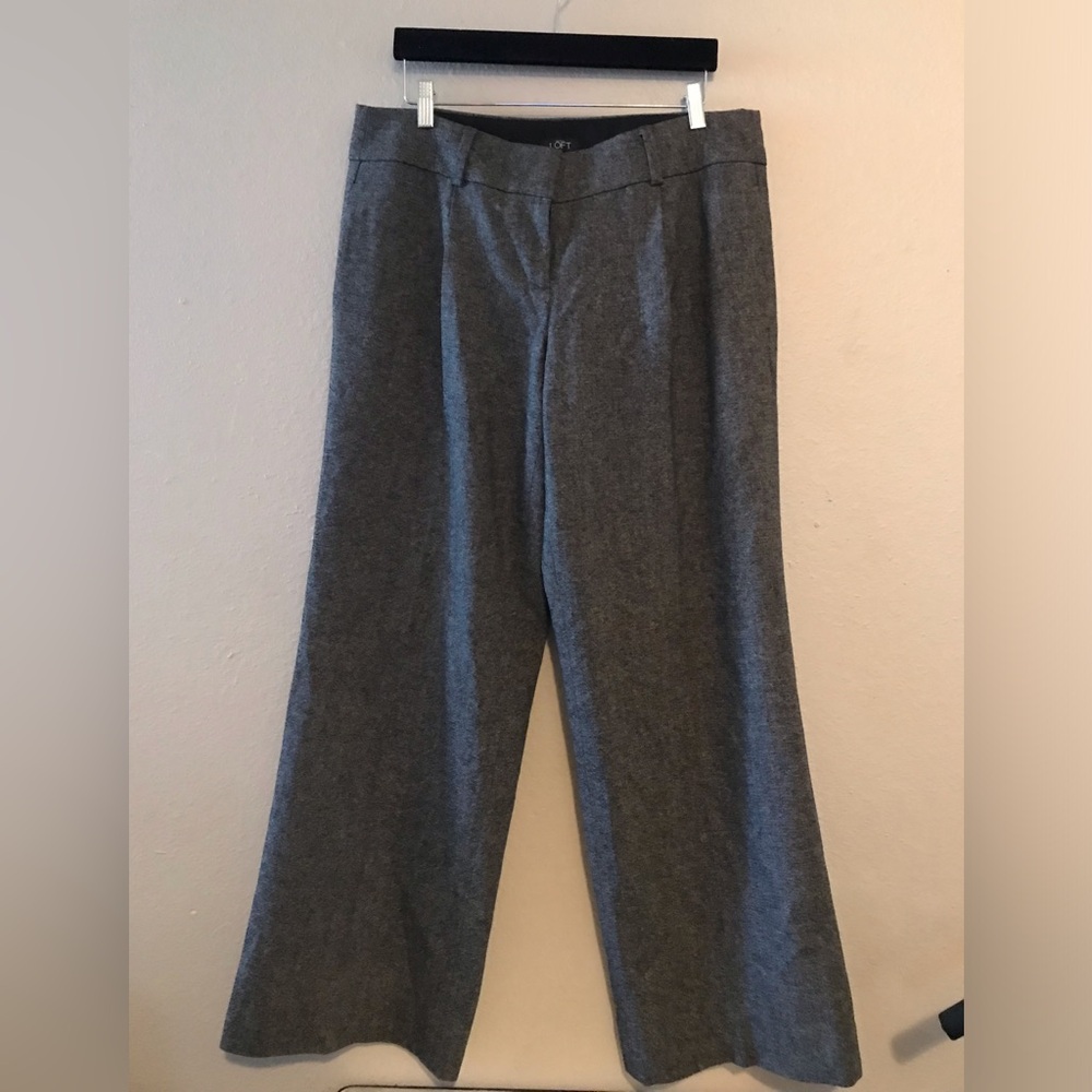 LOFT Wide Leg Gray Dress Pants